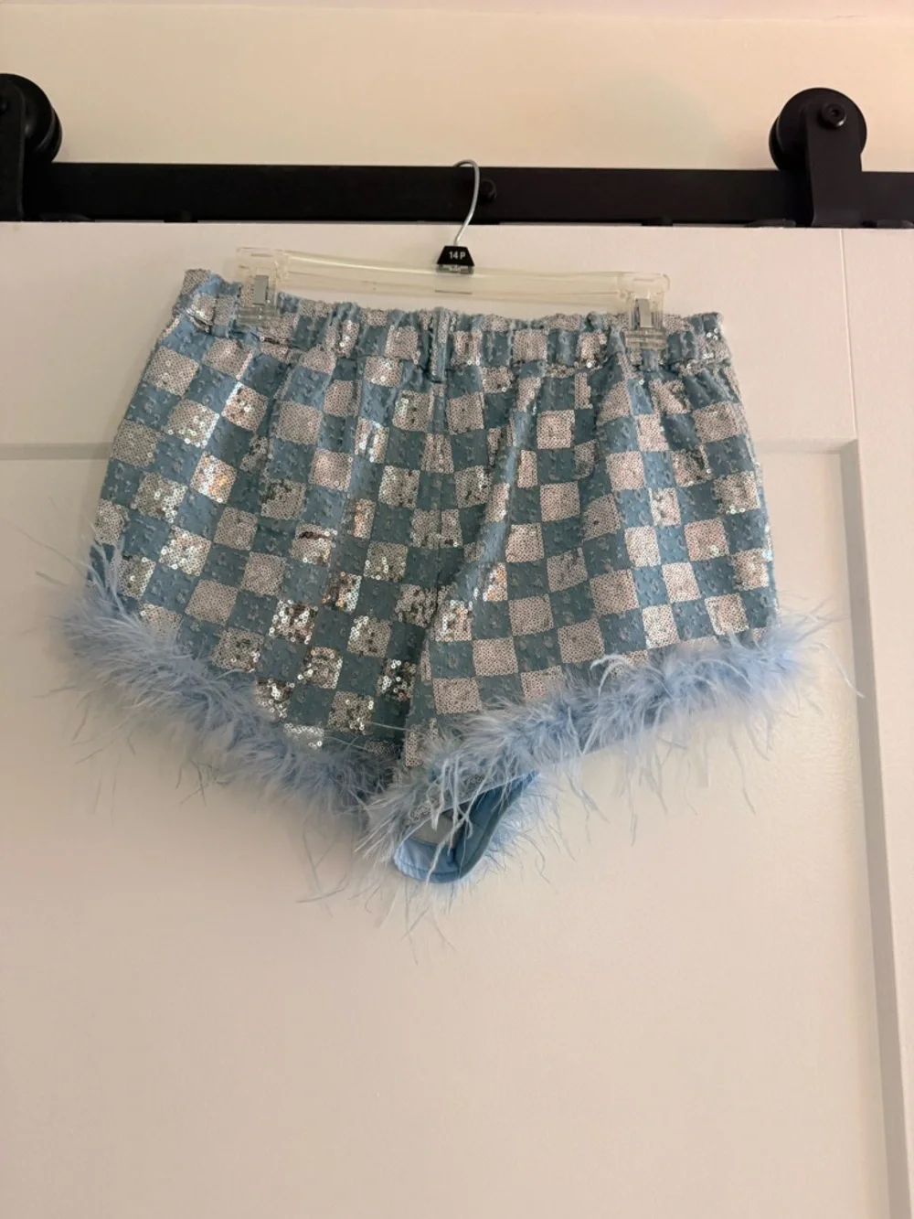Line & Dot Silver Sequin Shorts - Picture 4 of 4